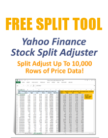 FREE Yahoo Finance Stock Split Adjuster in Excel